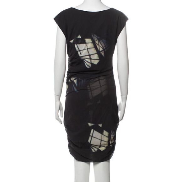 IRO Silk Ruched Cybelle Prism Print Sheath Midi Dress - Picture 4 of 8